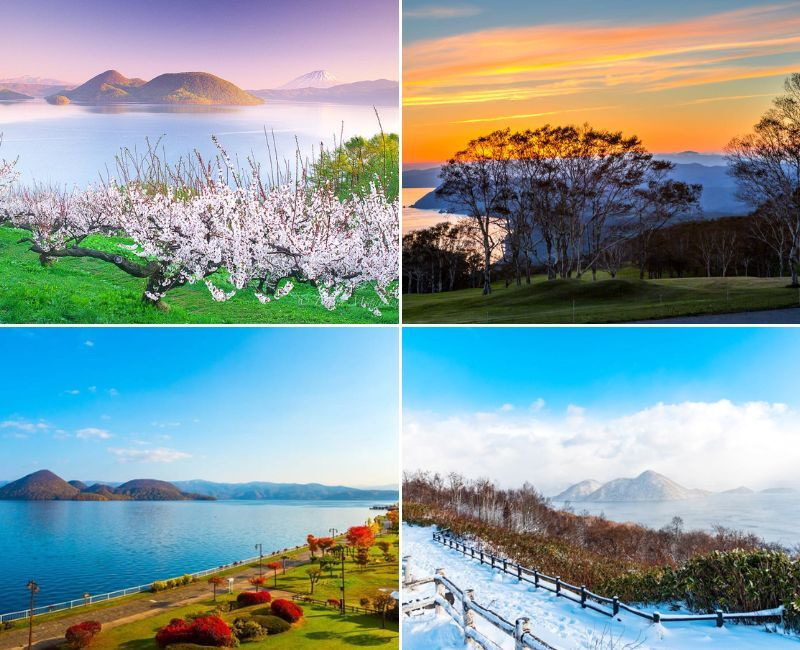 Hồ Toya hiện lên thật ảo dịu qua từng mùa