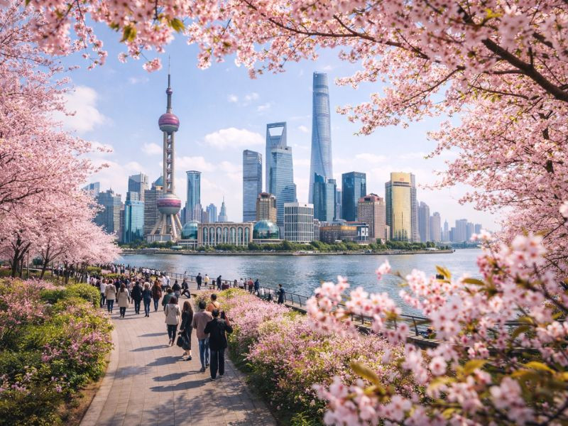Tháng 3 là thời điểm du lịch Thượng Hải lý tưởng, khi hoa anh đào bắt đầu khoe sắc trong không khí xuân dịu nhẹ Tháng 3 là thời điểm du lịch Thượng Hải lý tưởng, khi hoa anh đào bắt đầu khoe sắc trong không khí xuân dịu nhẹ