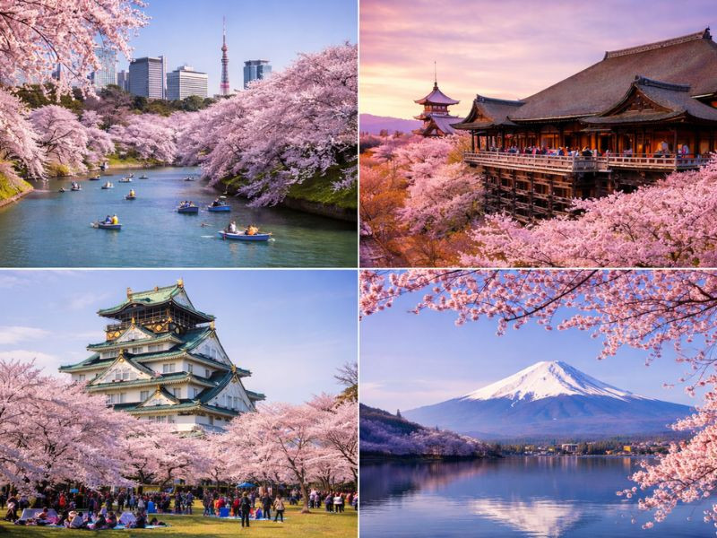 Hoa anh đào Nhật Bản nở rộ nhất từ cuối tháng 3 đến đầu tháng 4