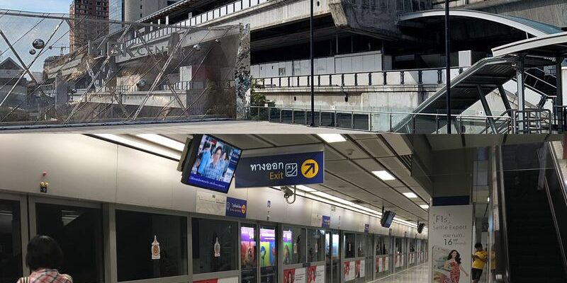Tuyến tàu điện ngầm Sukhumvit và tàu điện trên cao National Stadium